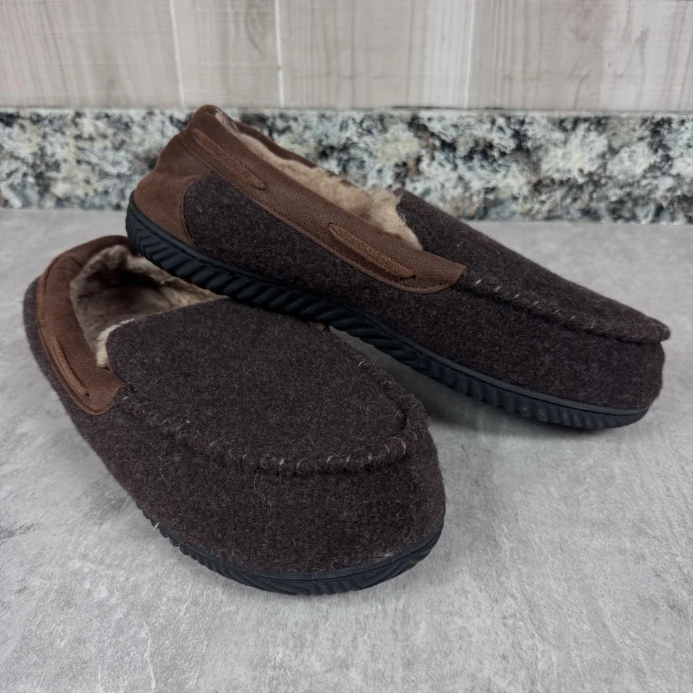 RockDove Men's Hearthfire Memory Foam Moccasin Slipper Brown Size‎ 13